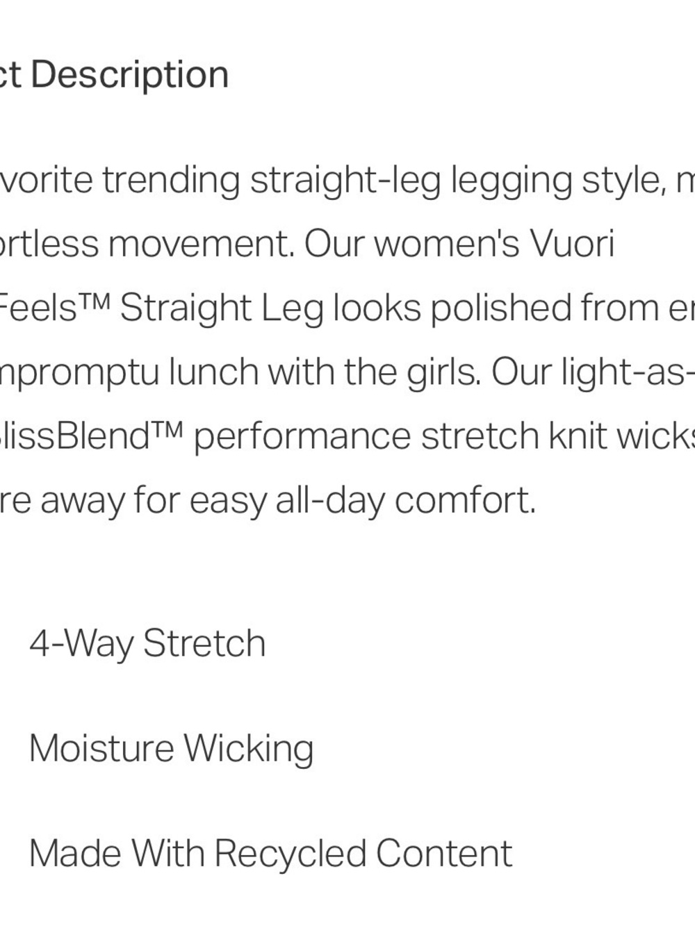 Vuori Black Straight-Leg High-Rise Yoga Pants - Picture 4 of 9